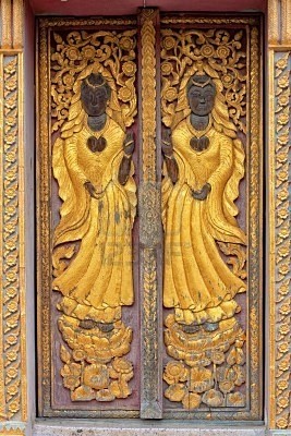 Photo:  antique wooden carved door